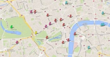 Mapa Turístico de Londres: Puntos de interés mapa con los sitios más importantes de Londres