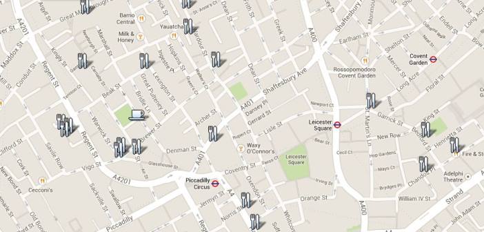mapa donde comer en londres