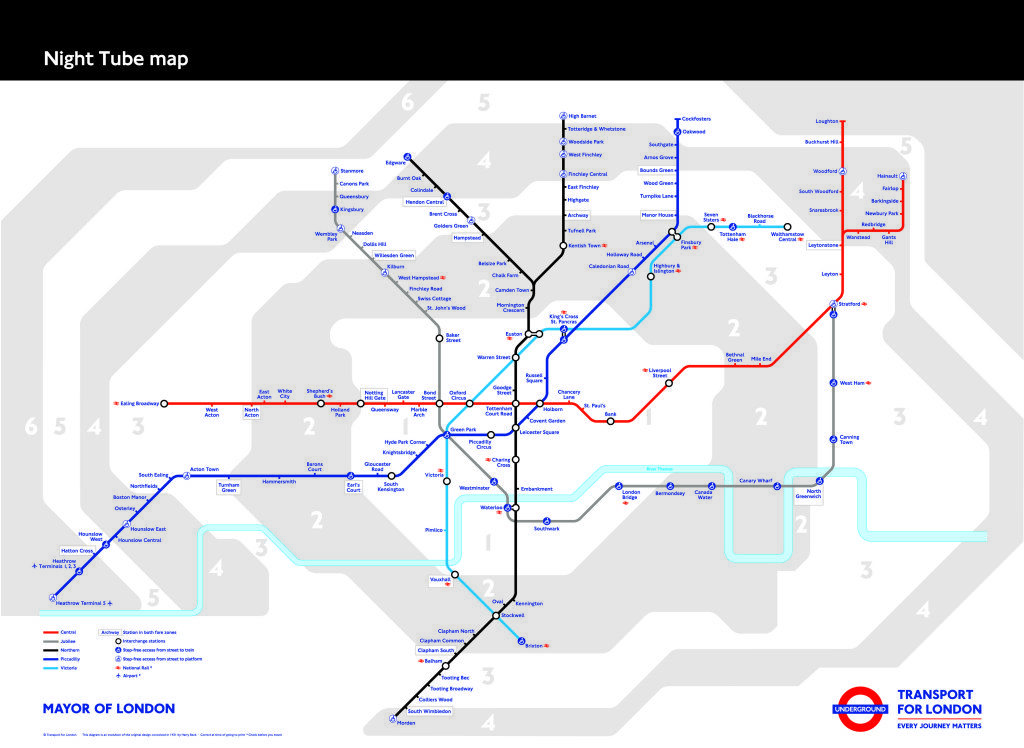 Metro nocturno Londres