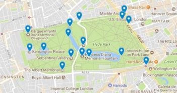 Mapa Puntos de Interés Hyde Park y Kensington Gardens