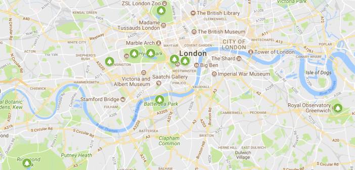 Mapa parques de Londres
