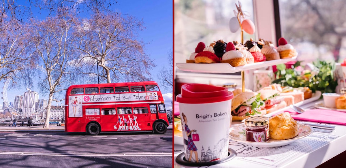 afternoon tea en autobús de época en Londres