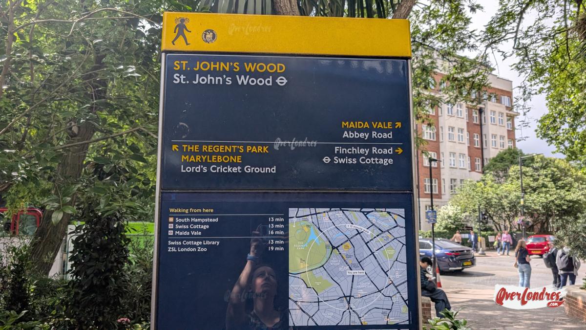 Mapa Abbey Road al salir del metro