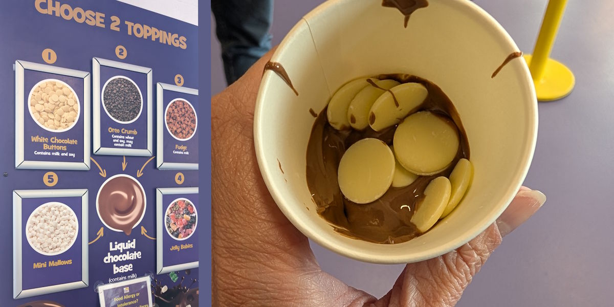 Cadbury World chocolate para probar