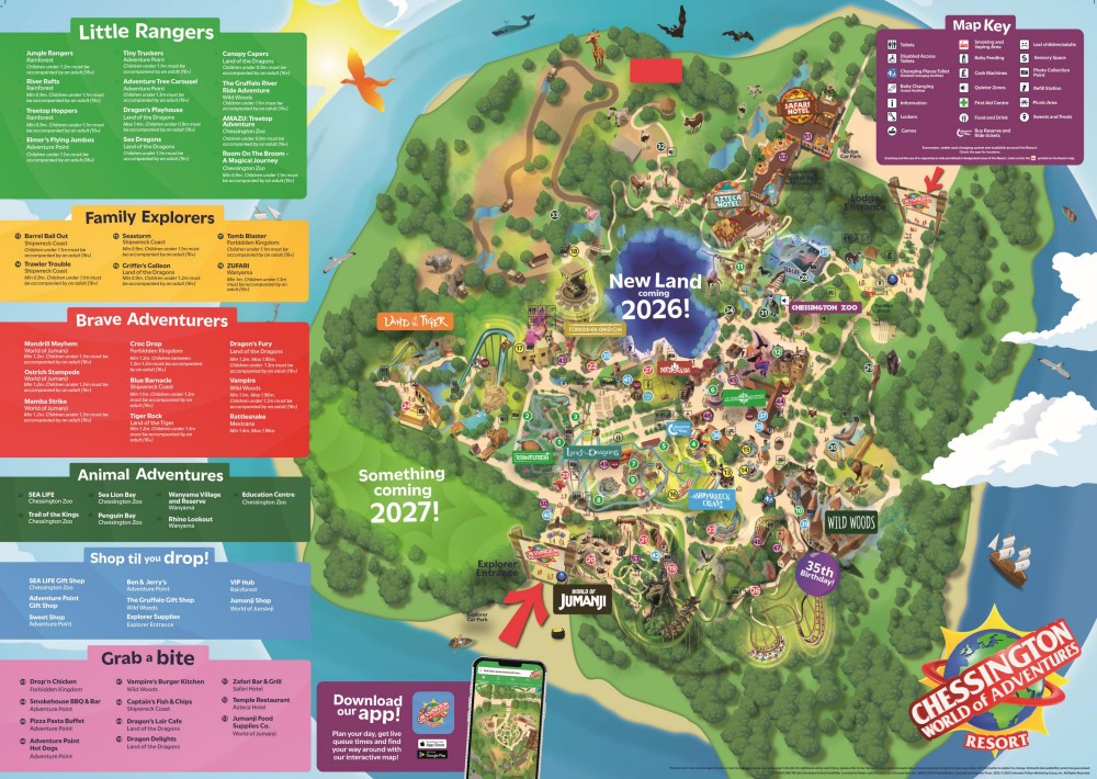 Mapa Chessington World of Adventures Londres