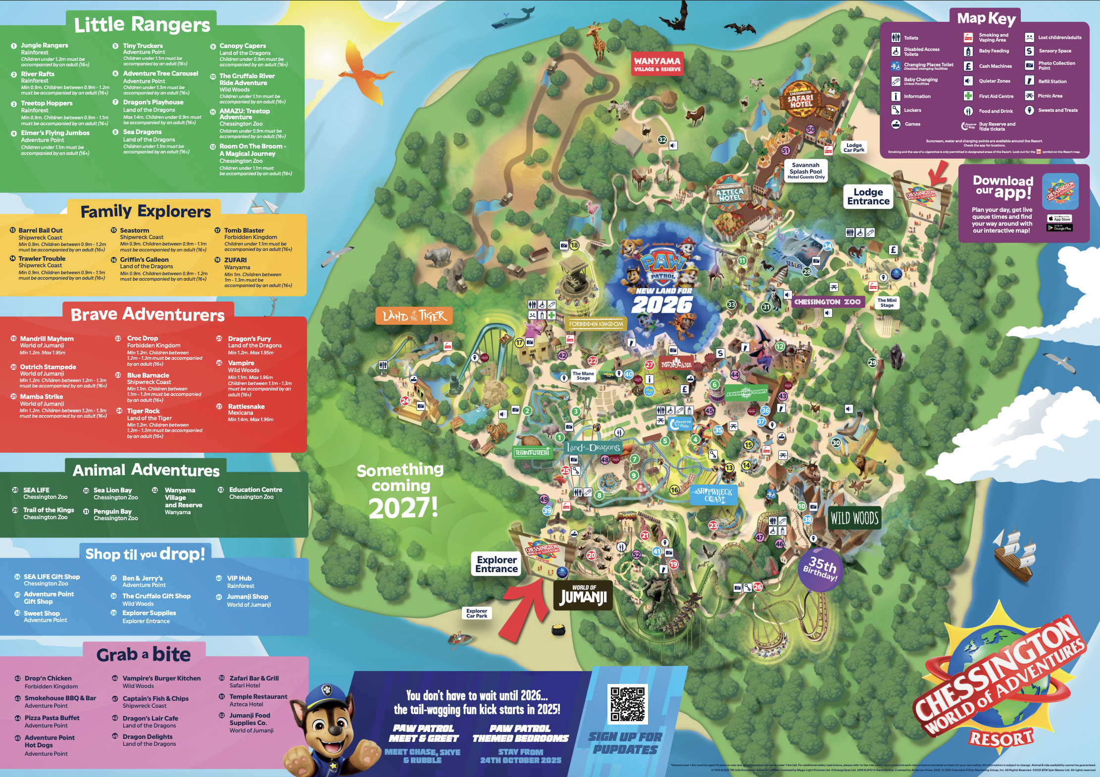 Mapa Parque de Atracciones Chessington Londres