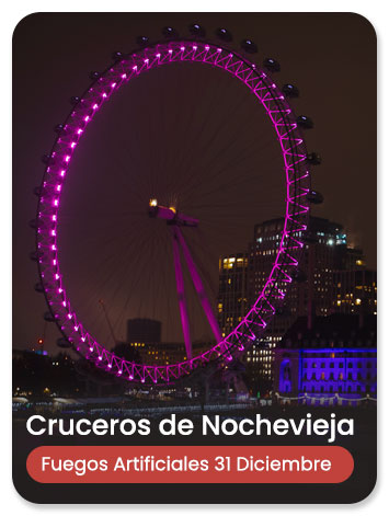 Cruceros de Nochevieja en Londres para ver los fuegos artificiales