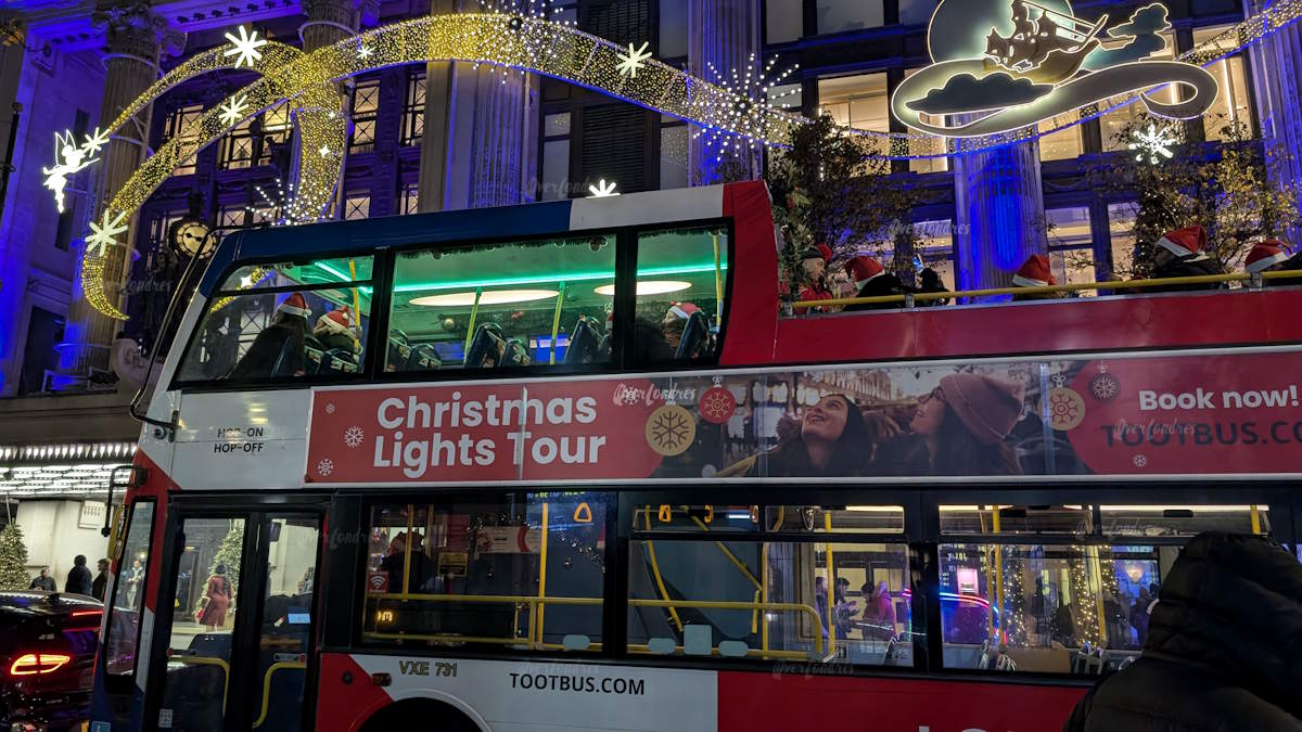 autobús Luces de Navidad en Londres