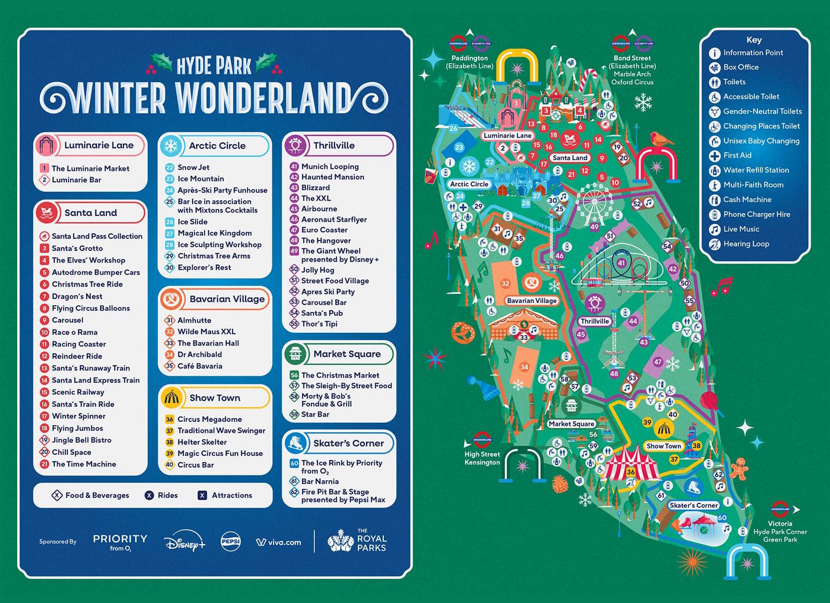 Winter Wonderland en Londres mapa 2025