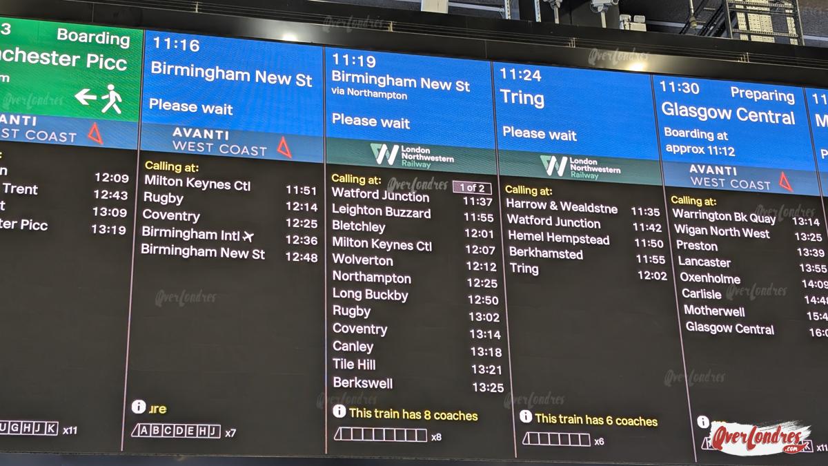 Tren con dirección a Birmingham que sale desde Euston y va a Watford Junction para ir a los estudios de Harry Potter